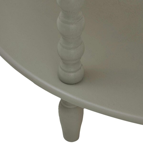 Wyld Haus Thuy Grey Wood Half Moon 3 Tier Side Table