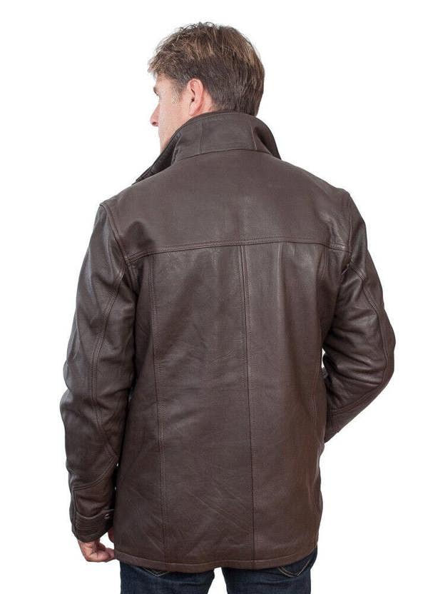 Infinity Leather Mens  Warm Mid-Length Leather Biker Jacket
