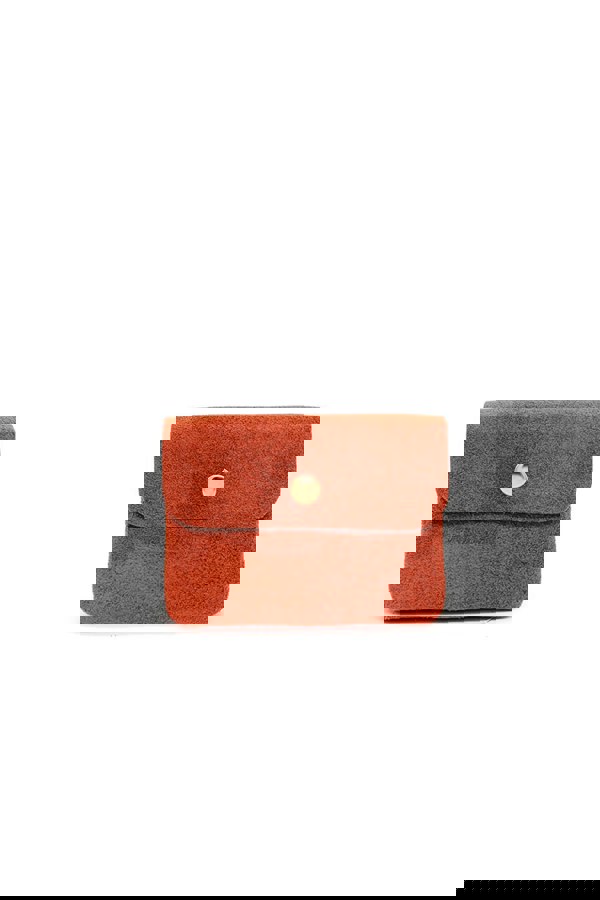 Pluspup Compact Snap Button Slim Fit Italian Genuine Suede Purse