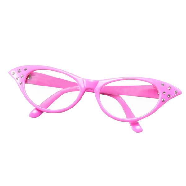 Bristol Novelty Womens/Ladies 50s Female Glasses - Pink - 