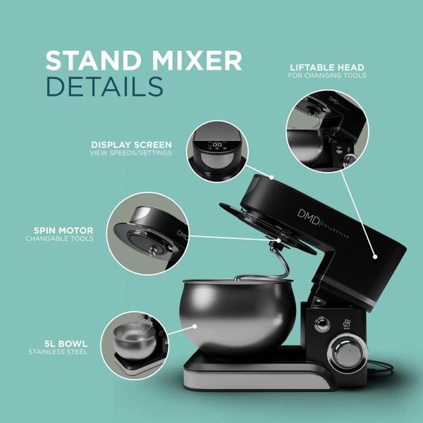 DMD Collective 5L Electric Stand Mixer with Stainless Steel Bowl