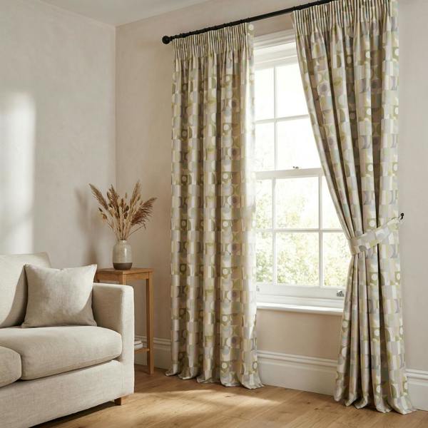 Napoli made-to-measure curtains in Blush, styled in a living room