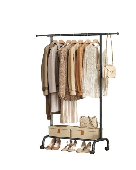 Modcraft Adjustable Clothes Rail in Ink Black and Sturdy Construction