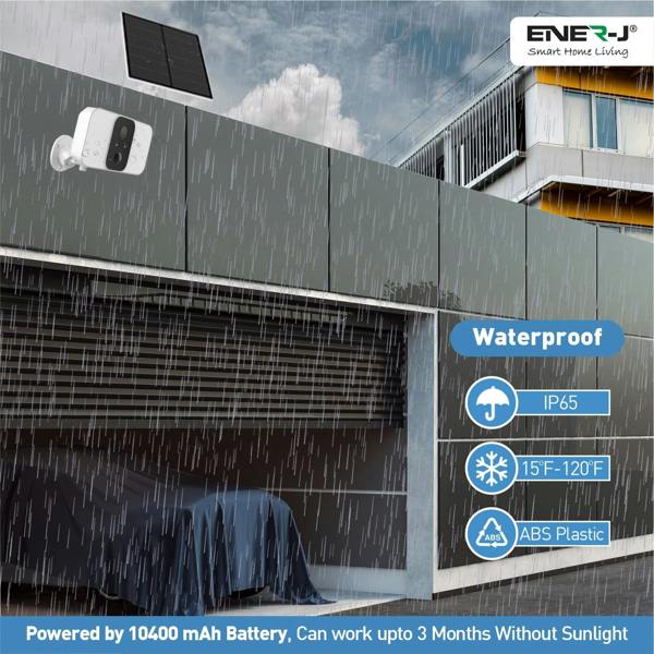 ENER-J Smart Wireless Twin Floodlight Outdoor Camera with Sensor, Alexa & Google Home Compatible, App & Voice Control