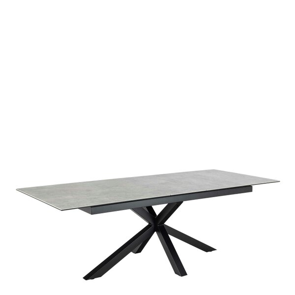 Wyld Haus Perth 200cm Rusty Brown Ceramic Extendable Dining Table Industrial Black Metal Legs