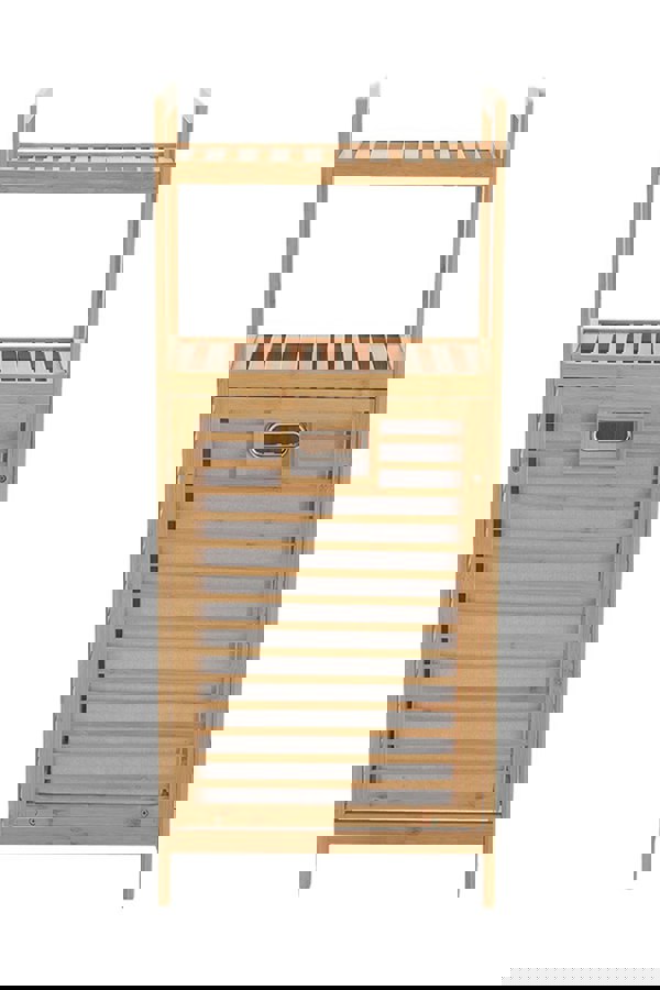 Living and Home 3-tier Bamboo Laundry Hamper Basket Bathroom Basket with Liner Bag