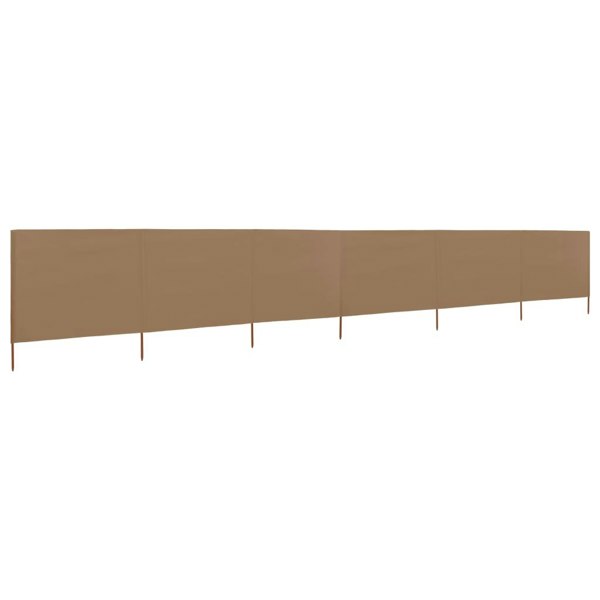 Berkfield 6-panel Wind Screen Fabric 800x80 cm Taupe