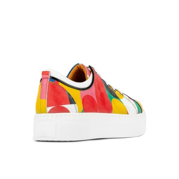 Embassy London Camila - Groovy - Women's white sole trainer in colourful Italian leather