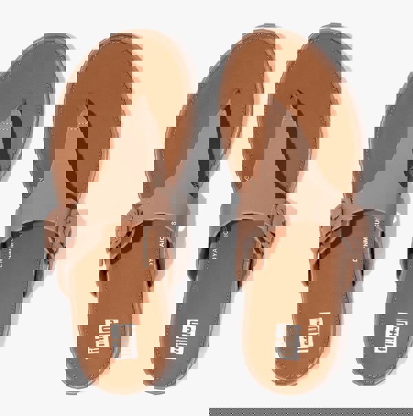 FitFlop GRACIE RUBBER-BUCKLE LEATHER Womens Toe Post Beige