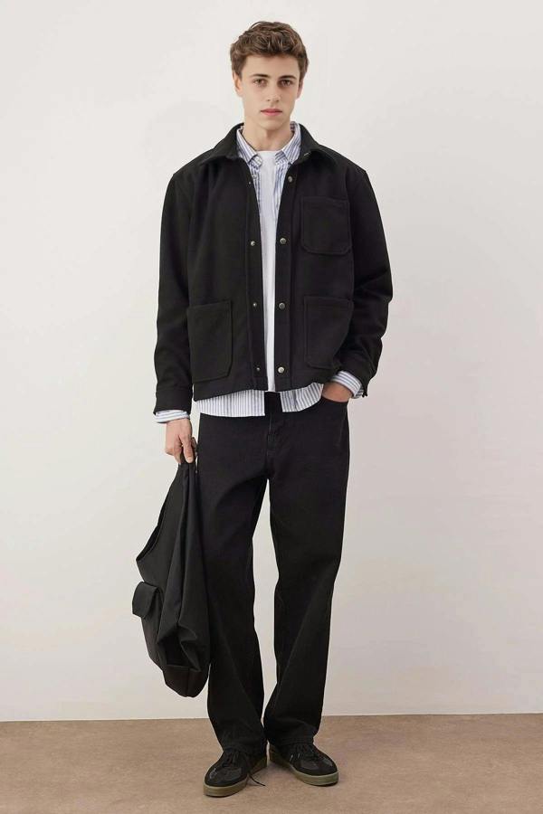 WOVCOR Regular Fit Cashmere Men’s Shirt Jacket