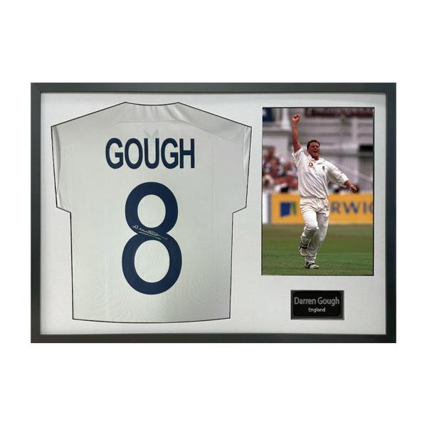 Darren Gough Signed England Cricket Shirt Classic Frame