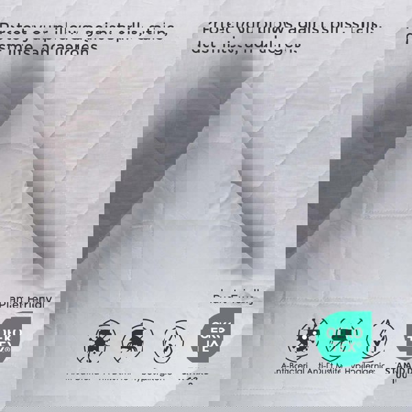 HOMESCAPES Cotton Rich Quilted Pillow Protectors Pack of 4