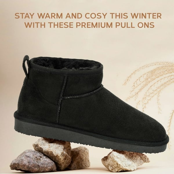 VIVA Women's Faux Fur Lined Boot Slippers - Memory Foam Anti-Slip Sole