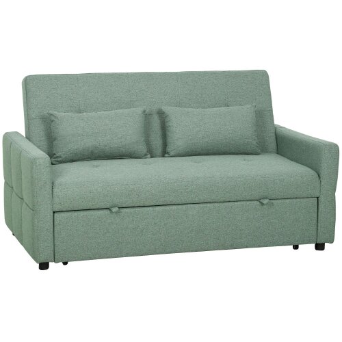 Wyld Haus Nenase Mint Green Upholstered 3 Way Convertible 2 Seater Sofa Bed
