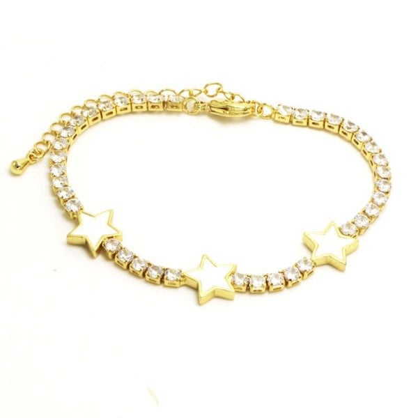 Luxe Tones Trella Luxe 18ct Gold Plated Star Tennis Bracelet