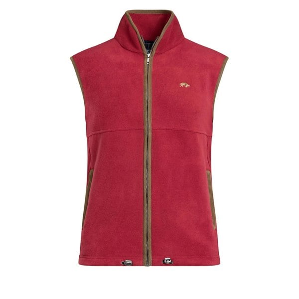Raging Bull Mens Fleece Gilet - Burgundy