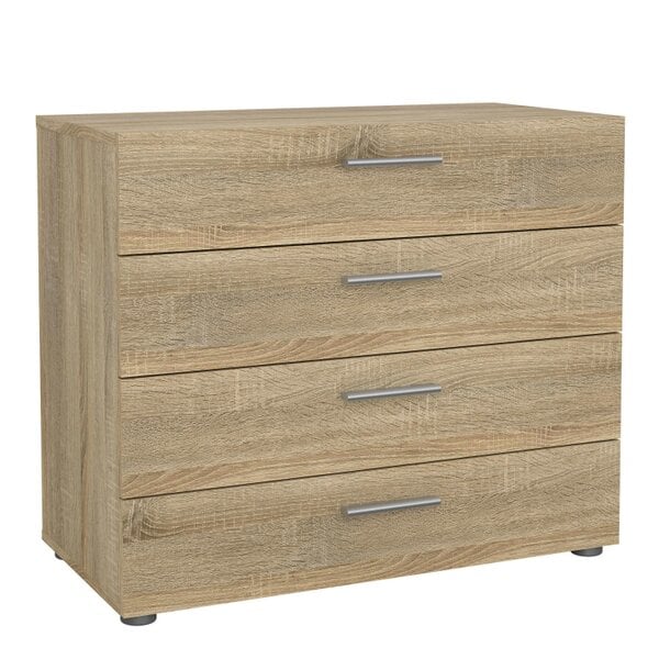 Wyld Haus Daejeon Natural Oak Effect Wood Chest 4 Drawers