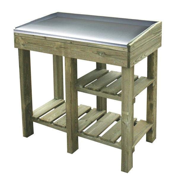 Cerland Florine Garden Potting Table 80cm x 43cm Wooden Potting Table with Shelf