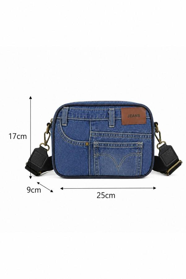 Kitise Jean Style Denim Crossbody Bag with Adjustable Strap