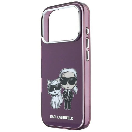Karl Lagerfeld IML Karl & Choupette Bodies Sketch Print Case with MagSafe for iPhone 17/18 Pro Max 6.9" Burgundy - KLHMP18X6HKCIDR
