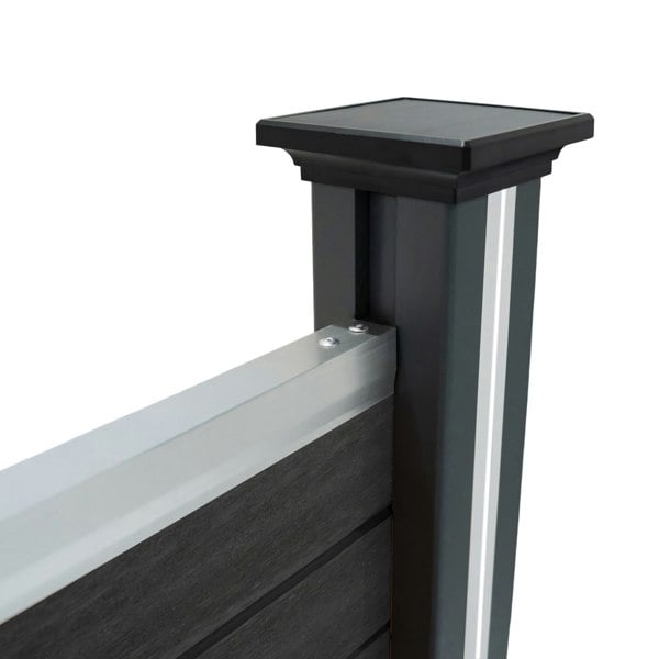 Monstershop Composite Fence Panel & LED Posts x 2 - Grey