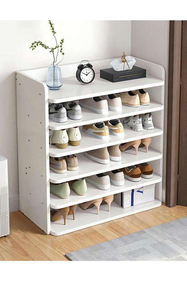 6-Tier Shoe Rack Wooden Shoe Cabinet for Entryway