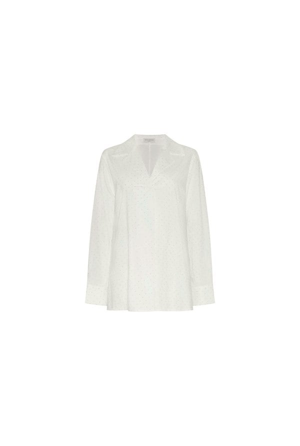 James Lakeland Embellished White Cotton Shirt