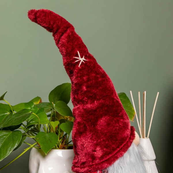 Samuel Alexander 48cm Red Tartan Sitting Christmas Gonk with Snowflake Hat