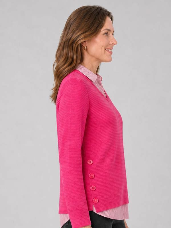 TIGI 2 In 1 Shirt Detail Top