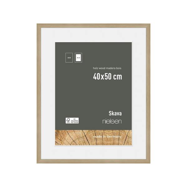 nielsen Skava White Wooden Picture Frame with White Mount