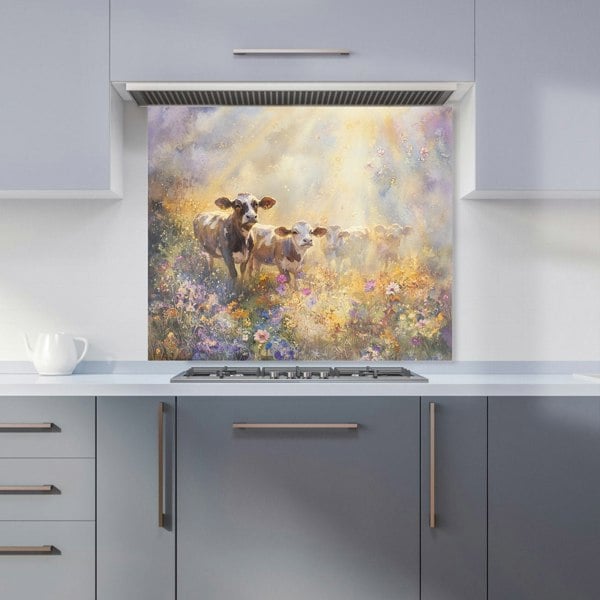 Warren Reed Cows in Meadow Glass Kitchen Splashback - 00017