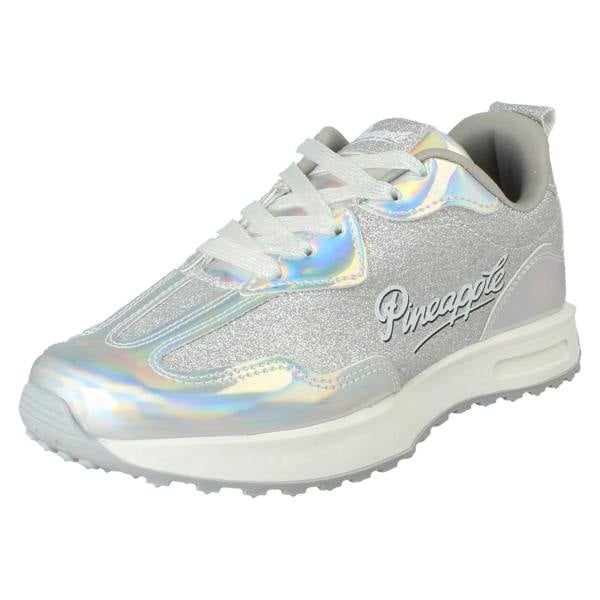 Pineapple Girls Pineapple Sparkly Glitter Casual Lace Up Trainers H2682