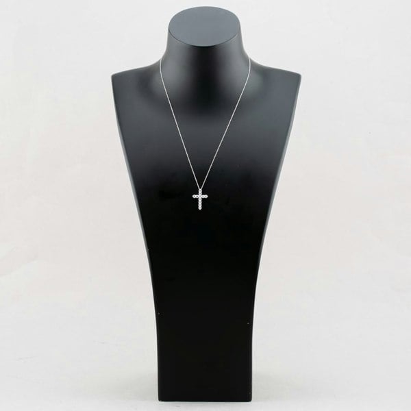 T. H. Baker 9ct White Gold 1.00ct Lab Grown Diamond Cross Necklace LGP40662-100 (WG)