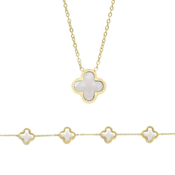 Say It With Clover Gift Set - Gold & Pearl