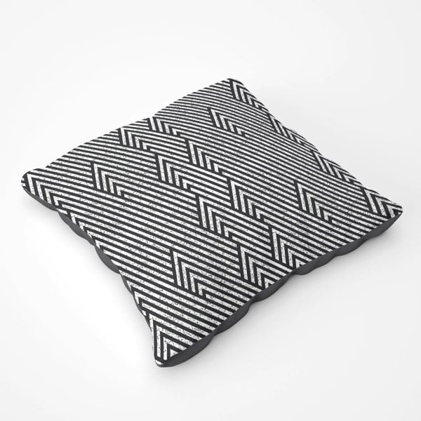 Warren Reed Oblique Black Grunge Pattern Floor Cushion