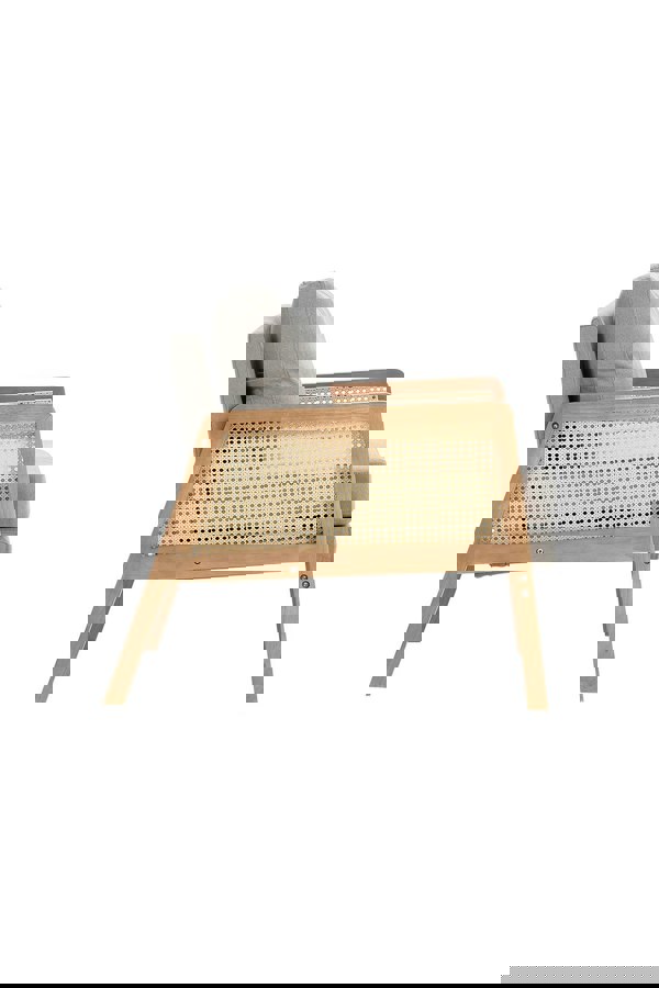 Living and Home Grey Cushioned Wood Armchair