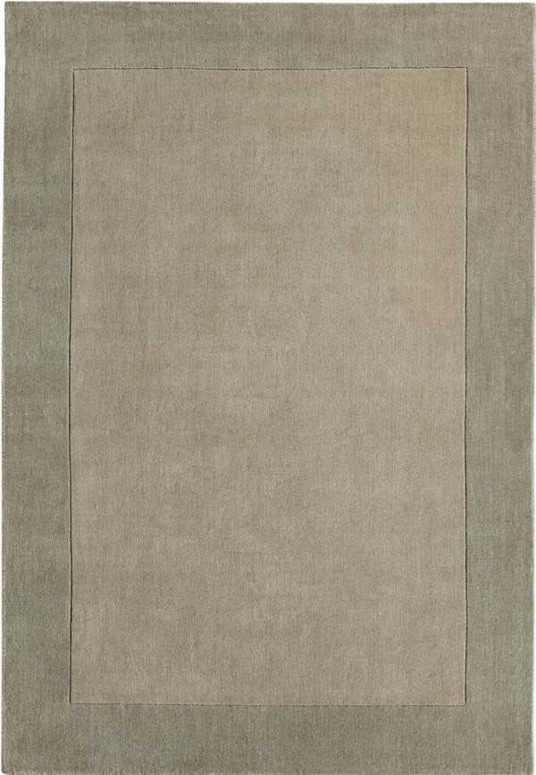 Bordered Taupe Wool Rug | Elegant Home Decor | The Rugs