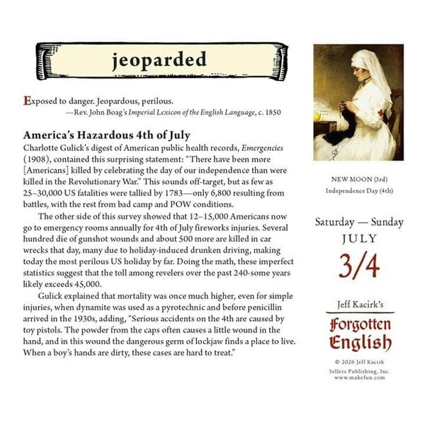 Forgotten English Desk Calendar 2027, Desk Calendars, Day To View, History & Literature, Gift