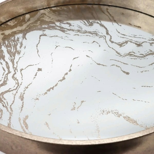 Maison des Cadeaux Round Marbling Decorative Coffee Table Tray