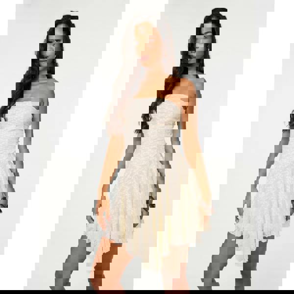 Pink Vanilla Lace Asymmetric Mini Dress