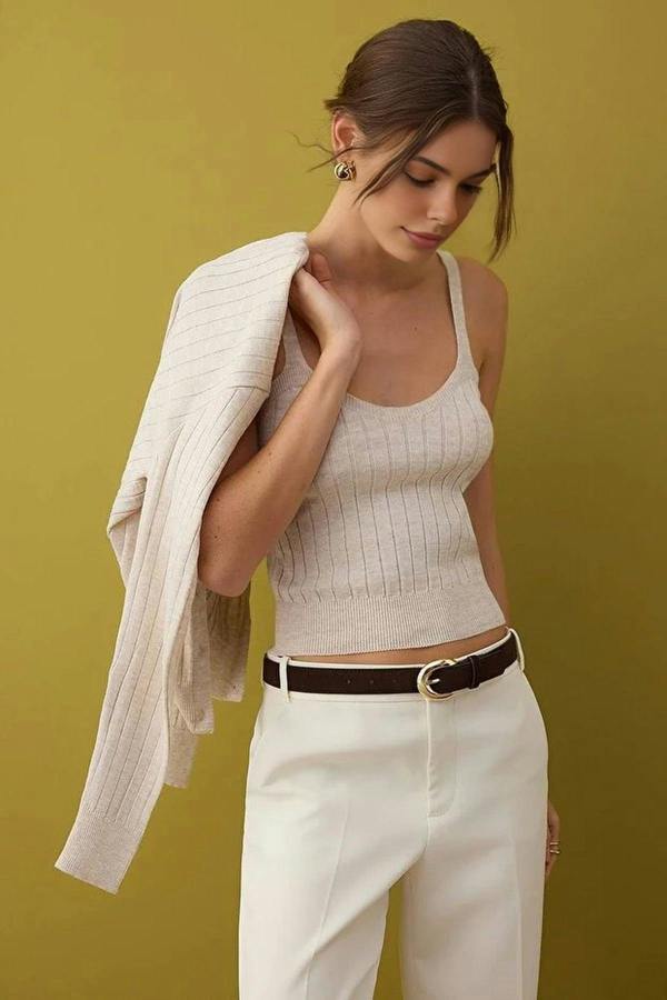 WOVCOR 2-Piece Basic Knit Cardigan-Blouse Set