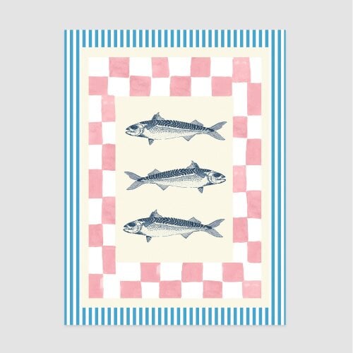 Joules Shoal and Square 50 X 70 Wood Frame | Blue