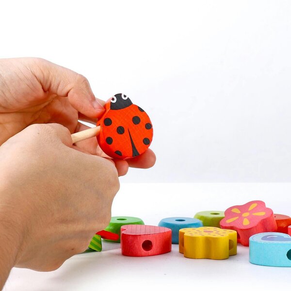 Dyzi First Threading Colourful Shape Lacing Learning Toy