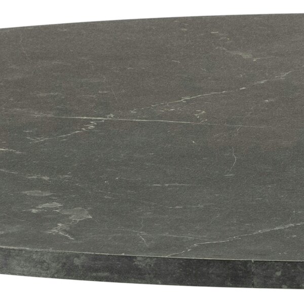 Wyld Haus Aars Round Black Marble Effect Dining Table Trumpet Base