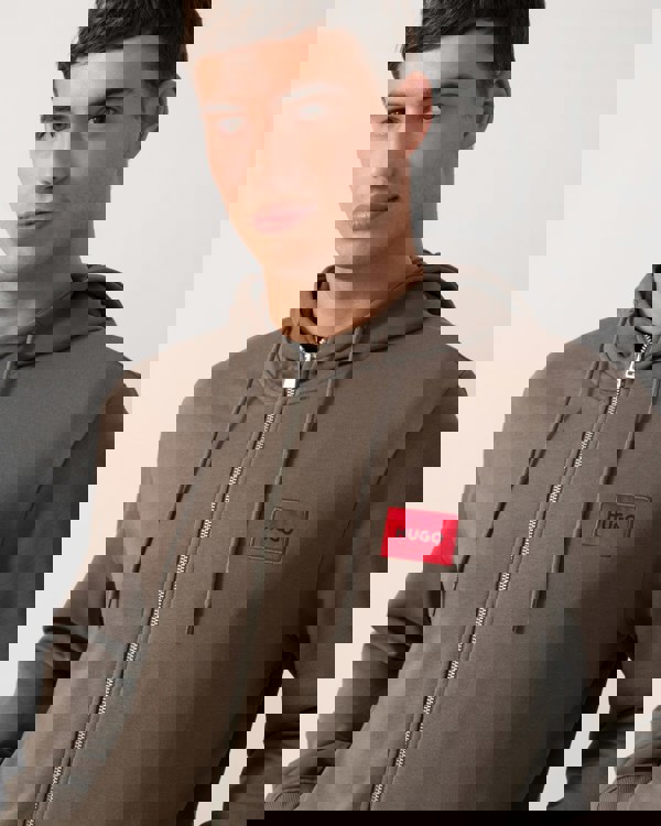 HUGO Daple212 Mens Zip Through Hoodie - Medium Grey 032