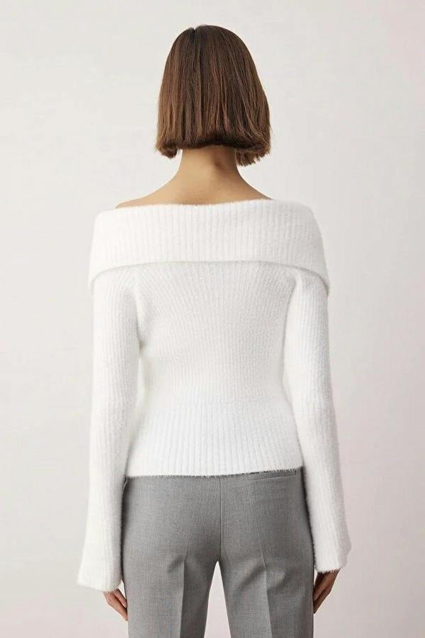 WOVCOR Soft Textured Turn-Down Collar Spanish Sleeve Knit Cardigan