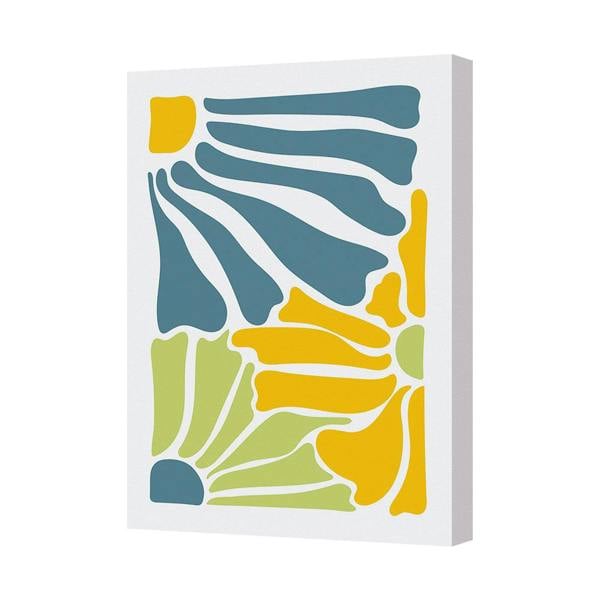Benjamin Tate Design Abstract Canvas Art Print Blue Yellow Green Gallery Wrapped Made In UK