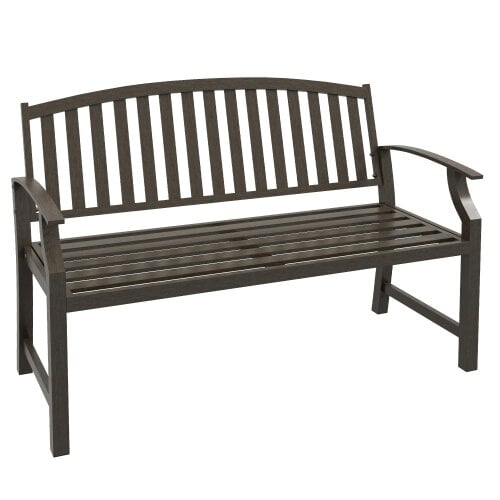 Wyld Haus Lilu Metal Brown 2 Seater Outdoor Garden Bench With Slatted Frame
