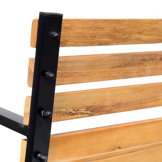 Wyld Haus Nifalo 122cm Steel And Natural Slatted Wood Outdoor Garden Bench