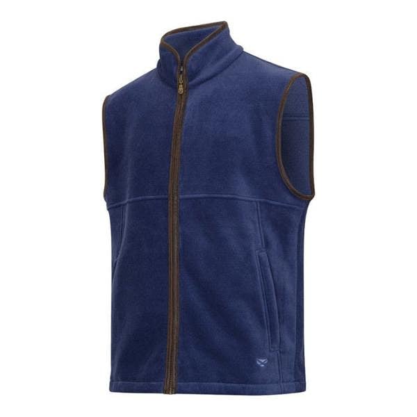 Hoggs of Fife Stenton fleece gilet in nordic blue, warm breathable countrywear for shooters and farmers